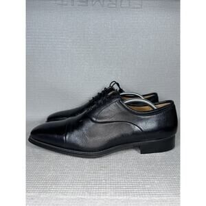 Federico Magnanni Men's Size 10.5 D Oxford Cap Toe Exquisite Black Leather Shoes